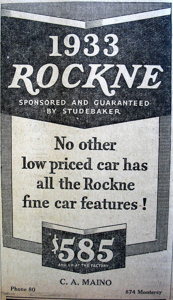 1933 Studebaker Auto Advertising